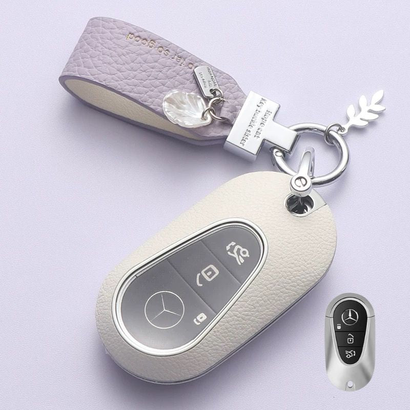 Load image into Gallery viewer, Mercedes Benz Stylish Elegant PU Leather Protection Car Key Fob Case Cover For Benz A, C, E, S-Class, GLC, GLE, GLS, GLS, EQC, EQS
