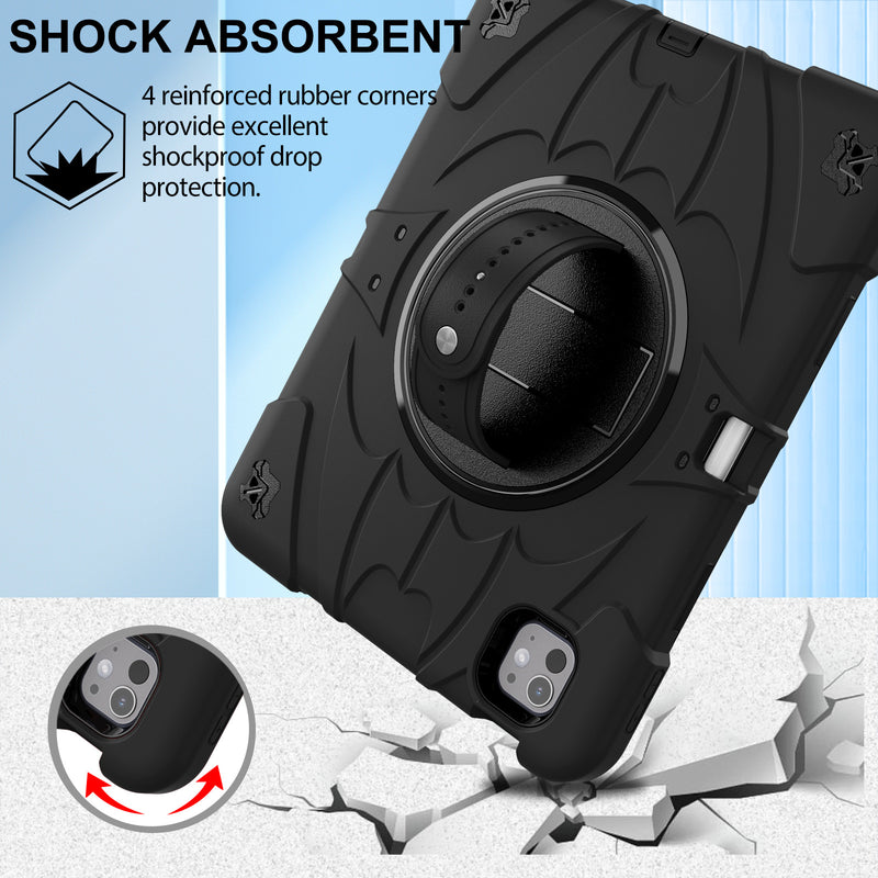 Load image into Gallery viewer, [Built-in Stand][With Pen Slot] Apple iPad 10.9&#39;&#39; 10/11th Gen (2022/2025) Batman Cartoon Kids Full-cover Silicone Shockproof Case
