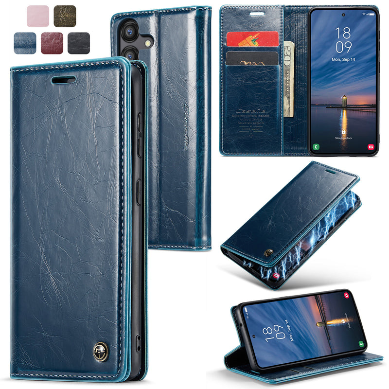 Load image into Gallery viewer, [With Card Slot] Samsung Galaxy A25 5G (SM-A256) - Magnetic Flip PU Leather Wallet Series Stand Case
