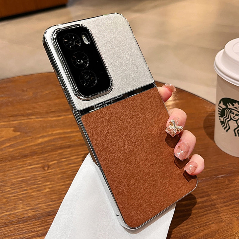 Load image into Gallery viewer, OPPO Reno 12 5G (CPH2625) - High-end Electroplated Spliced PU Leather Essentials Series Case
