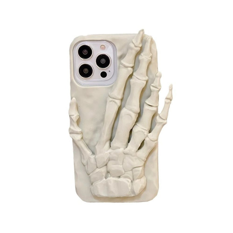 Load image into Gallery viewer, Apple iPhone 16/Pro/Max - Halloween Skeleton Hand Relief Dark Style Stand Series Case
