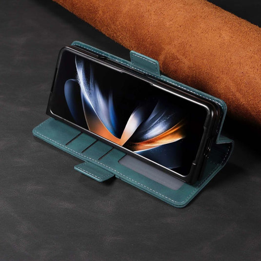 [With Card Slot] Samsung Galaxy Fold 3 (SM-F926) - Business PU Leather Wallet Series Stand Case