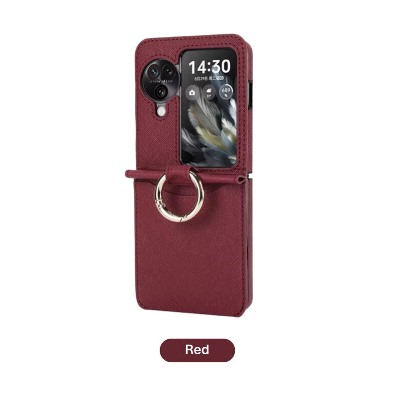 Load image into Gallery viewer, [With Card Slot] OPPO Find N2 Flip (CPH2437) - Fashion PU Leather Essentials Series Case With Finger Ring
