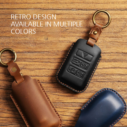 Jaguar Premium Leather Protection Car Key Fob Case Cover For XEL, XJ, F-PACE, XFL, XE, XF