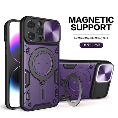 [With Stand][Built-in Slide Lens Cover] OPPO Reno13 / Pro Mecha-style Protective Hard Heavy Duty Series Case - i-Station Mobile Phone & Electronic Device Repair and Accessories