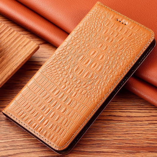 [With Card Slot] Motorola Moto Edge 50 Pro - Business Genuine Leather Flip Wallet Series Stand Case