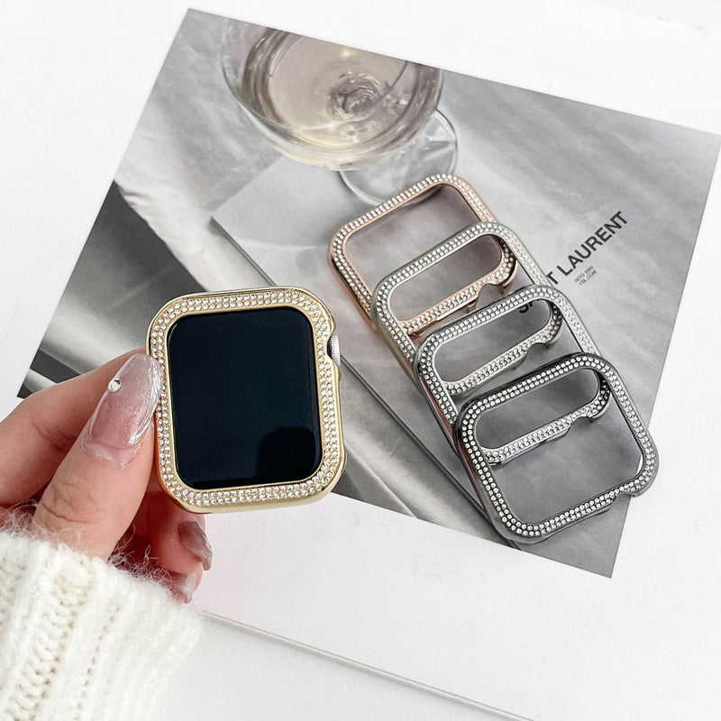 Load image into Gallery viewer, Apple Watch Series 4/5/6/SE/7/8/9 - Diamond-inlaid Double-row Diamond Hollow Watch Case
