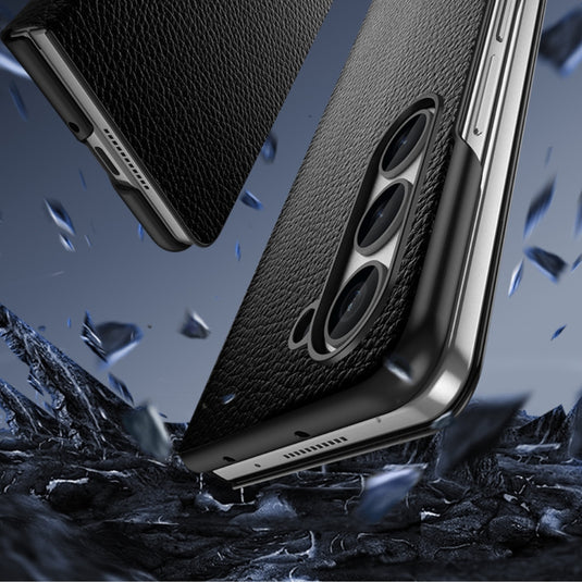 Samsung Galaxy Z Fold 6 (SM-F956) - Business Magnetic Flip Genuine Leather Series Stand Case