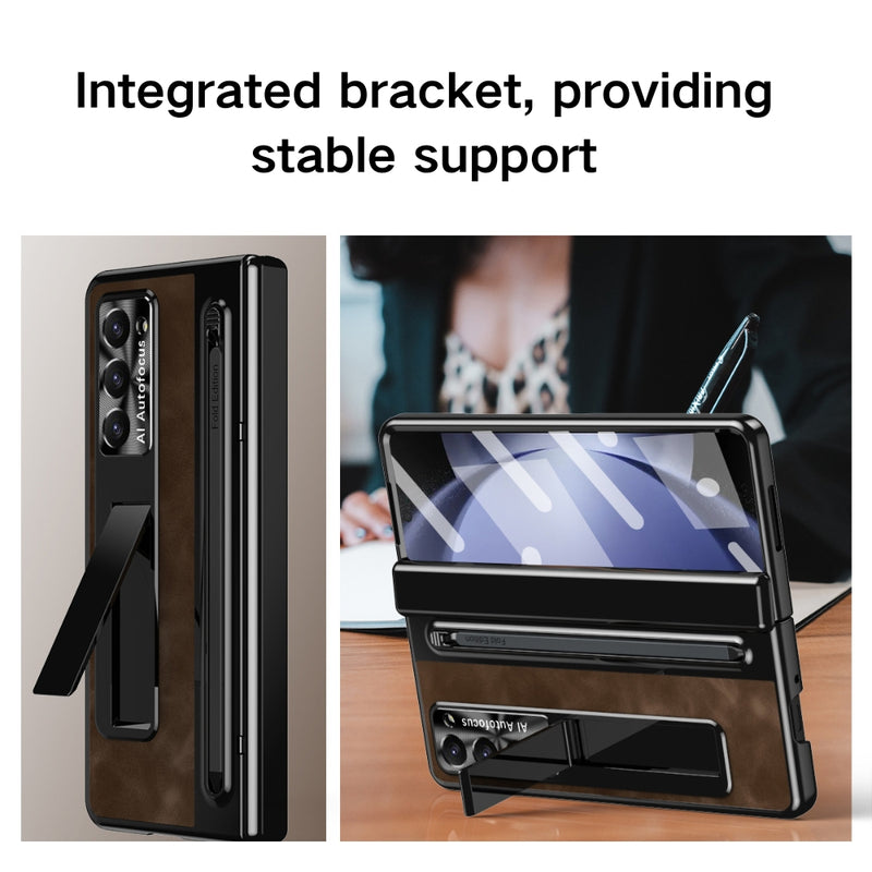 Load image into Gallery viewer, [With Card Slot] Samsung Galaxy Z Fold 5 5G (SM-F946) - Retro Leather Folding Stand Series Shockproof Case
