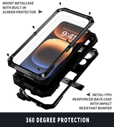 [Magsafe Compatible] Apple iPhone 12/Pro/Max - Metal Full Coverage Waterproof Heavy Duty Series Case With Stand - i-Station Mobile Phone & Electronic Device Repair and Accessories