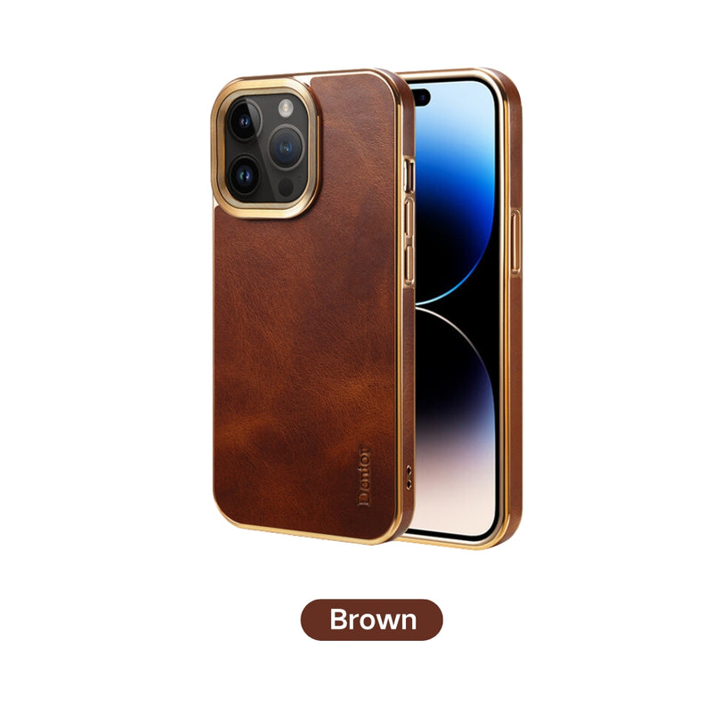 Load image into Gallery viewer, Apple iPhone 15/Plus/Pro/Max - Oil Waxed Full Grain Anti-Scratch Shockproof Drop Proof Genuine Leather Series Case
