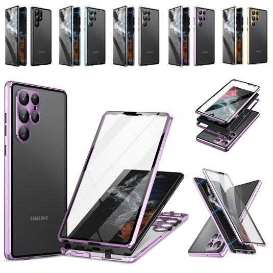 Samsung Galaxy S24/Plus/Ultra/FE - Double Sided Tempered Glass Magnet Adsorption Case With Camera Protector