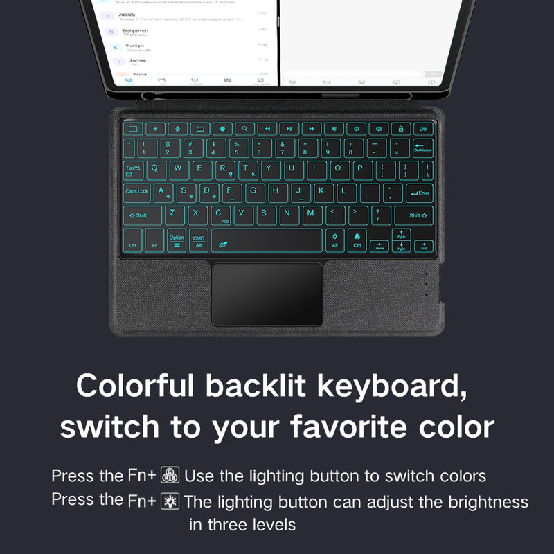 Load image into Gallery viewer, Lenovo Idea Tab Pro 12.7&quot; 2025 (TB373FU/TB375FC) - Smart Detachable Type Touch Keyboard Case with Backlight
