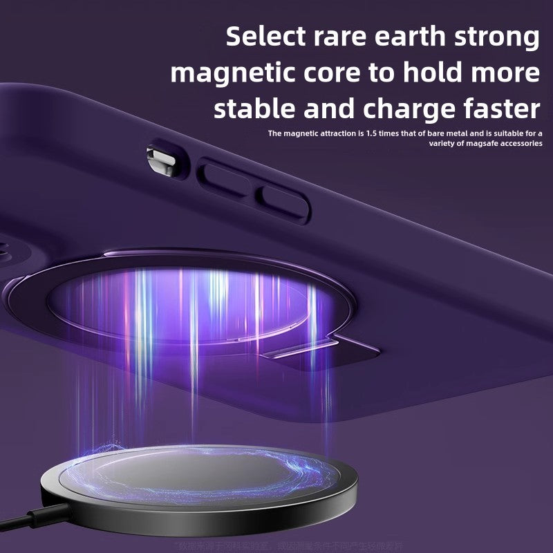 Load image into Gallery viewer, [Magsafe Compatible] Apple iPhone 16/Pro/Max - Simple Silicone Drop Proof Stand Series Case
