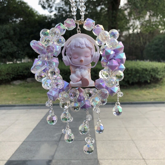 Cartoon Crystal Doll Car Rearview Mirror Hanging Ornament Car Interior Decoration Premium Gift - i-Station Mobile Phone & Electronic Device Repair and Accessories