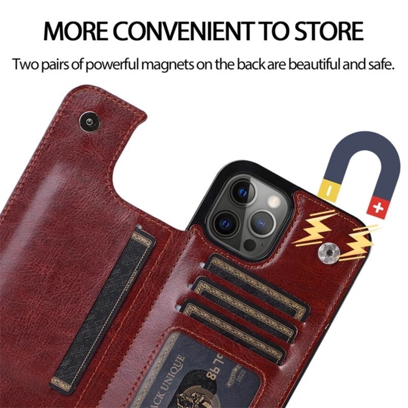 Load image into Gallery viewer, [With Card Slot] Apple iPhone 16/Plus/Pro/Max - Business Shockproof PU Leather Wallet Series Stand Case
