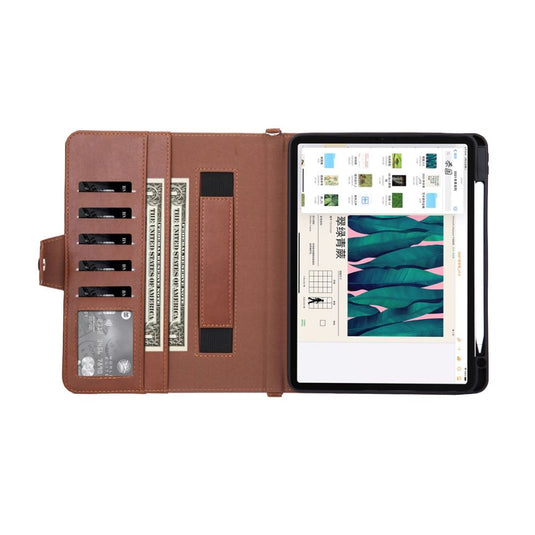 [With Pen Slot][With Card Solt] Apple iPad Pro 12.9" (2020/2021/2022) - Women Crossbody PU Leather Wallet Stand Series Case With Lanyard