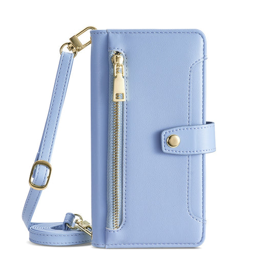 LG Stylo 5 - Women Crossbody PU Leather Wallet Series Stand Case With Long Shoulder Strap + Short Wrist Strap