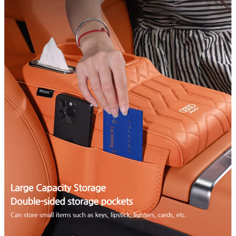Load image into Gallery viewer, Audi Car Multi-Functional Leather Armrest Box Heightening Pad for A4L, A6L, A3, A5, A7, Q5L, Q3, Q6, Q7
