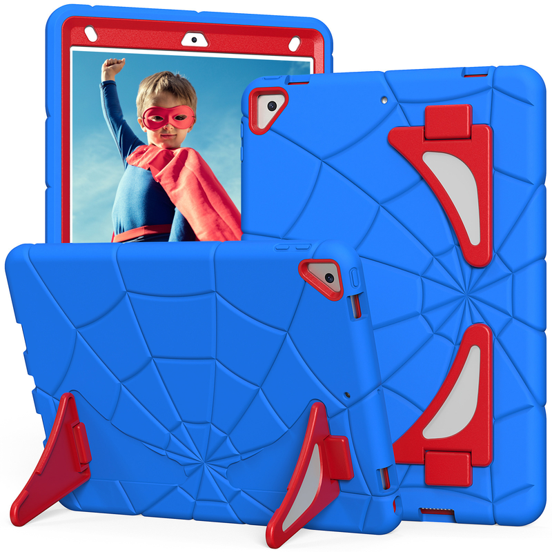Load image into Gallery viewer, [Built-in Stand] Apple iPad 5/6 9.7'' 5/6th Gen (2017/2018) Spiderman Cartoon Kids Full-cover Silicone Shockproof Case

