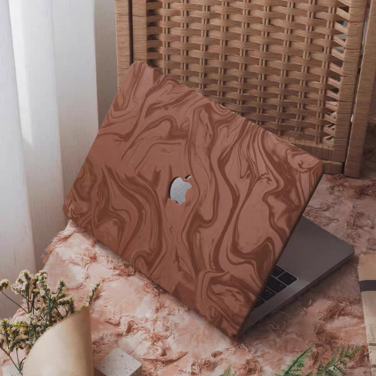 Apple MacBook Air 13"  (A1932 & A2179 & A2337) - 3D Velvet Touch PU Full-Body Protection Cover Case - i-Station Mobile Phone & Electronic Device Repair and Accessories