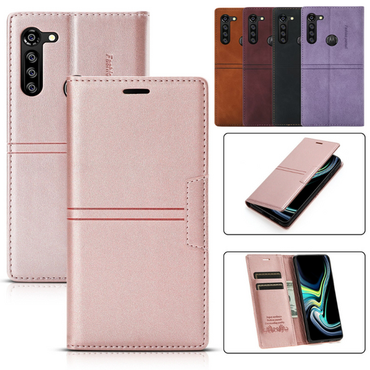 [With Card Slot] Motorola Moto G9/Play/Plus/Power High-end Leather Shockproof Full-body Wallet Series Case