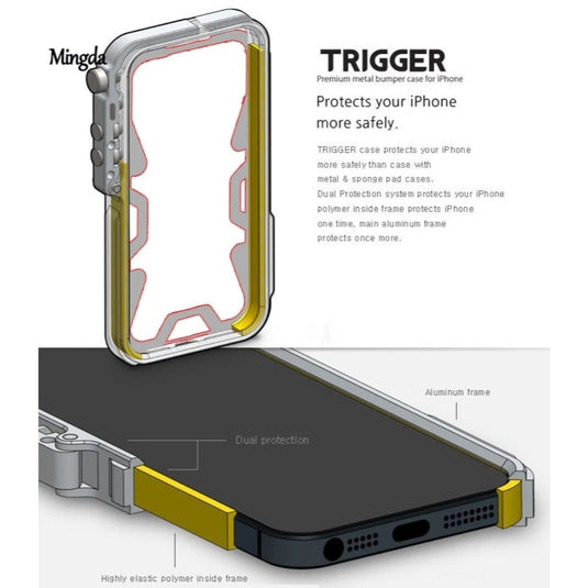 Samsung Galaxy S22 Ultra (SM-S908) - Metal Frame Mechanical Style Heavy Duty Series Case With Lanyard