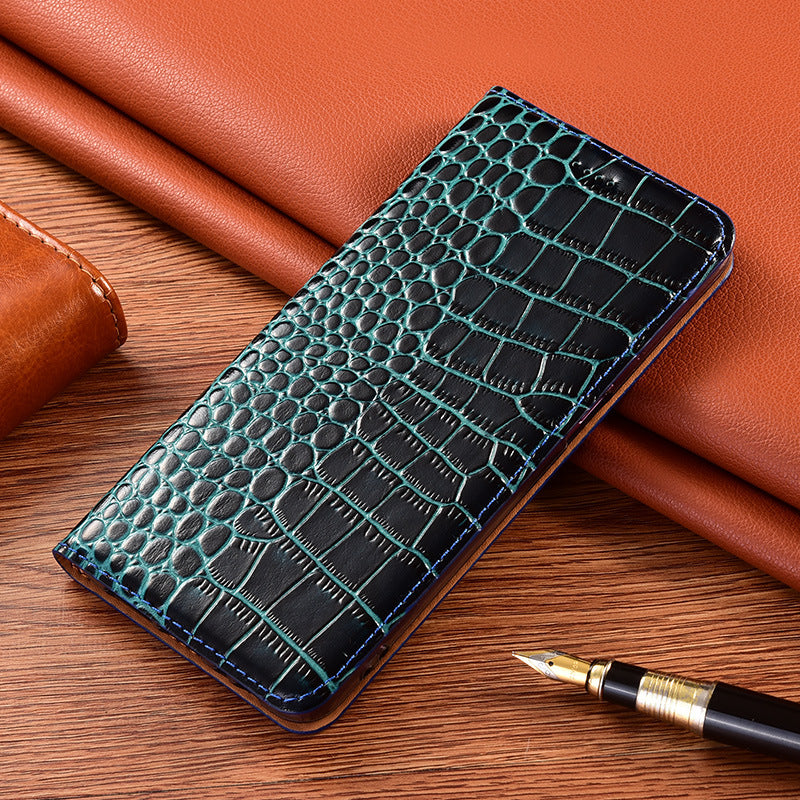 Load image into Gallery viewer, [With Card Slot] Nokia G42 - Genuine Leather Crocodile Pattern Wallet Series Stand Case
