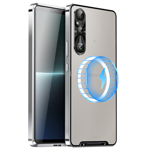 Sony Xperia 1 VI - Shockproof Aluminum Metal Bumper Magnetic Matte Back Cover Case