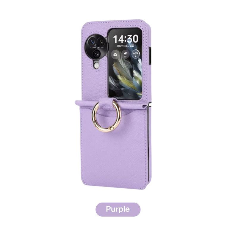 Load image into Gallery viewer, [With Card Slot] OPPO Find N2 Flip (CPH2437) - Fashion PU Leather Essentials Series Case With Finger Ring
