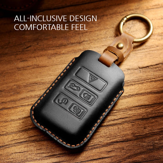 Jaguar Premium Leather Protection Car Key Fob Case Cover For XEL, XJ, F-PACE, XFL, XE, XF
