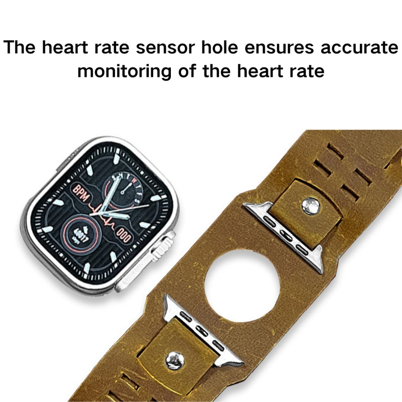 Load image into Gallery viewer, Apple Watch Series 1/2/3/4/5/6/SE/7/8/9/Ultra - Vintage Genuine Leather Watch Case with Sensor Holes
