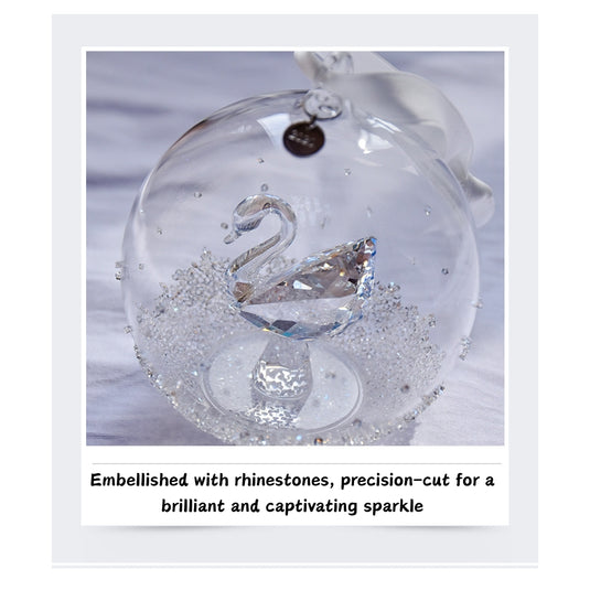 Elegant Swan Crystal Lucky Ball Car Rearview Mirror Hanging Ornament Car Interior Decoration - i-Station Mobile Phone & Electronic Device Repair and Accessories