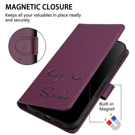 [With Card Slot] OPPO Reno 12 5G (CPH2625) - Fashion Smile PU Leather Wallet Series Stand Case With Lanyard