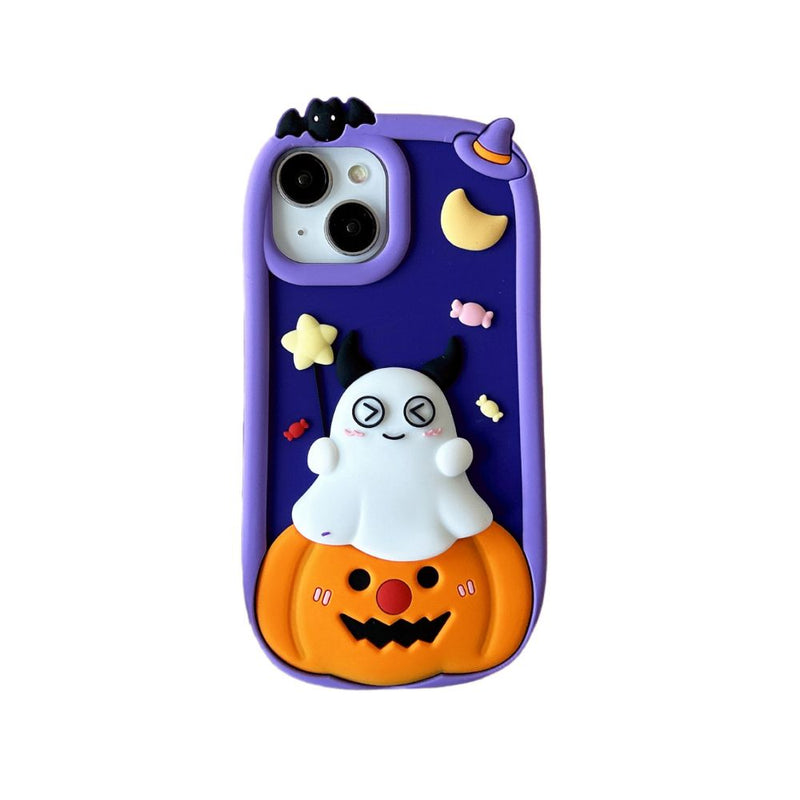 Load image into Gallery viewer, Apple iPhone 16/Pro/Max - Halloween Lovely Wacky Ghost Pumpkin Fashion-Forward Series Case
