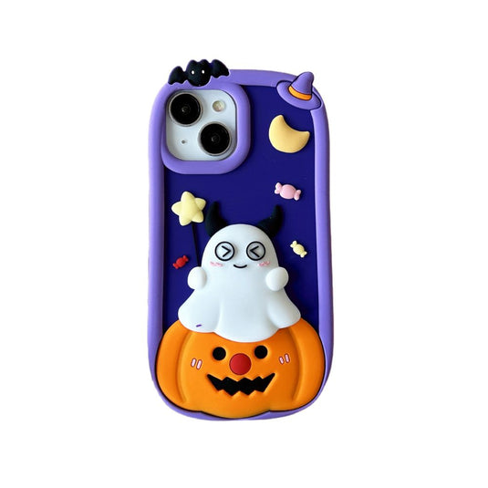 Apple iPhone 16/Pro/Max - Halloween Lovely Wacky Ghost Pumpkin Fashion-Forward Series Case