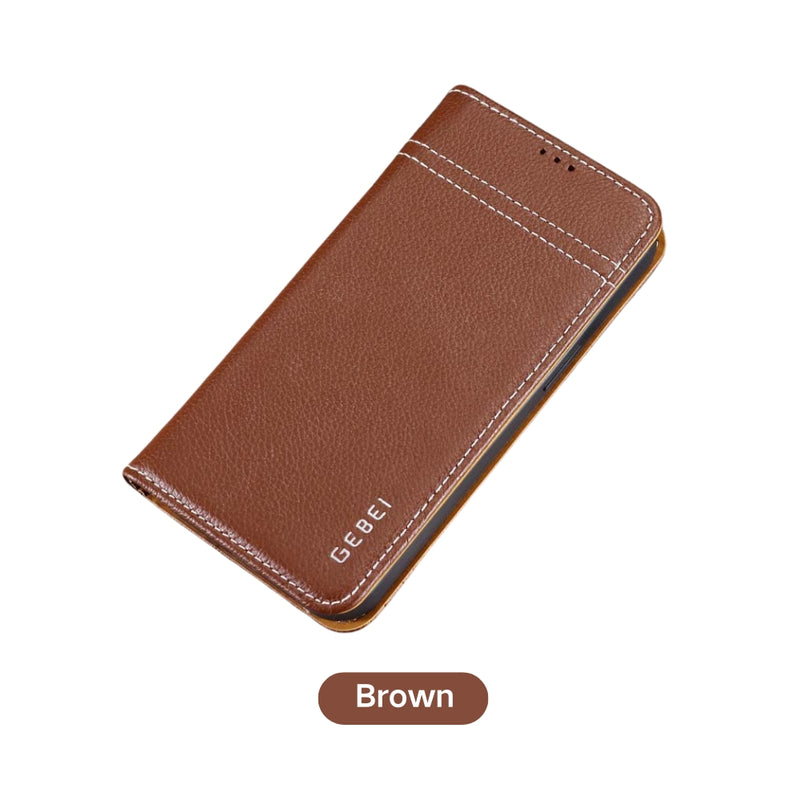 Load image into Gallery viewer, [With Card Slot][Adjustable Bracket] Apple iPhone SE 2 - Business Anti-Drop and Anti-Scratch Genuine Leather Flip Wallet Series Stand Case
