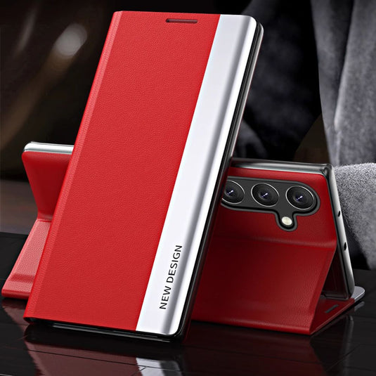 Samsung Galaxy S22/Plus/Ultra - Business Magnetic Adsorption Flip TPU Leather Series Stand Case