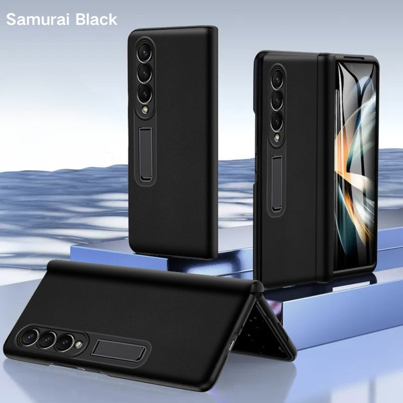 Load image into Gallery viewer, Samsung Galaxy Fold 4 (SM-F936) - Case and Film Integrated Genuine Leather Series Stand Case
