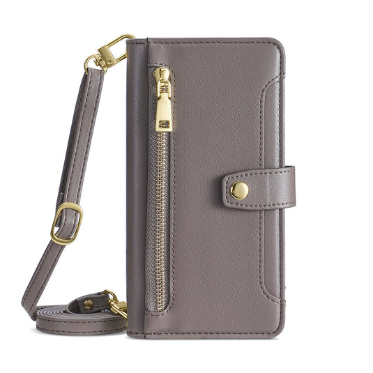 LG Stylo 5 - Women Crossbody PU Leather Wallet Series Stand Case With Long Shoulder Strap + Short Wrist Strap