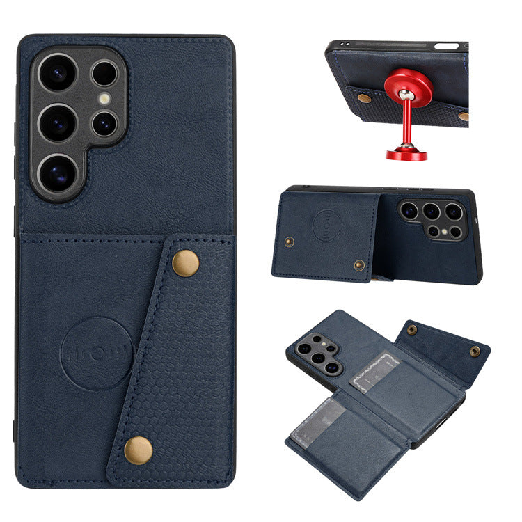 Load image into Gallery viewer, Samsung Galaxy S25/Plus/Ultra - Vehicle-mounted Magnetic Suction Double-buckle and Multi-functional Wallet Series Case
