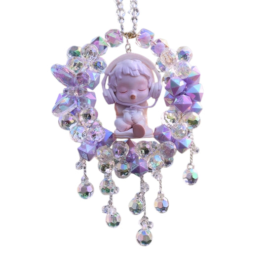 Cartoon Crystal Doll Car Rearview Mirror Hanging Ornament Car Interior Decoration Premium Gift - i-Station Mobile Phone & Electronic Device Repair and Accessories