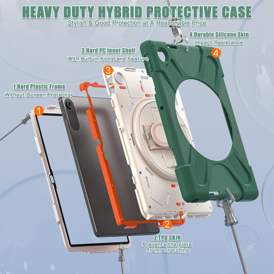 [Built-in Stand] Lenovo Tab 10.1" 2025 (TB311FU/TB311XU) - Kid Shockproof Heavy Duty Series Case With Shoulder Strap