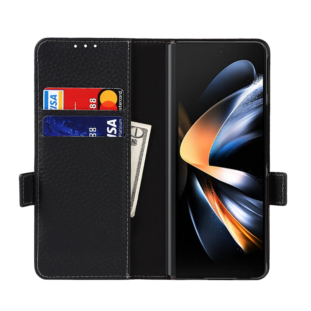 [With Pen Slot][With Card Slot] Samsung Galaxy Z Fold 5 5G (SM-F946B) - Business Drop Proof Genuine Leather Wallet Series Stand Case - i-Station Mobile Phone & Electronic Device Repair and Accessories