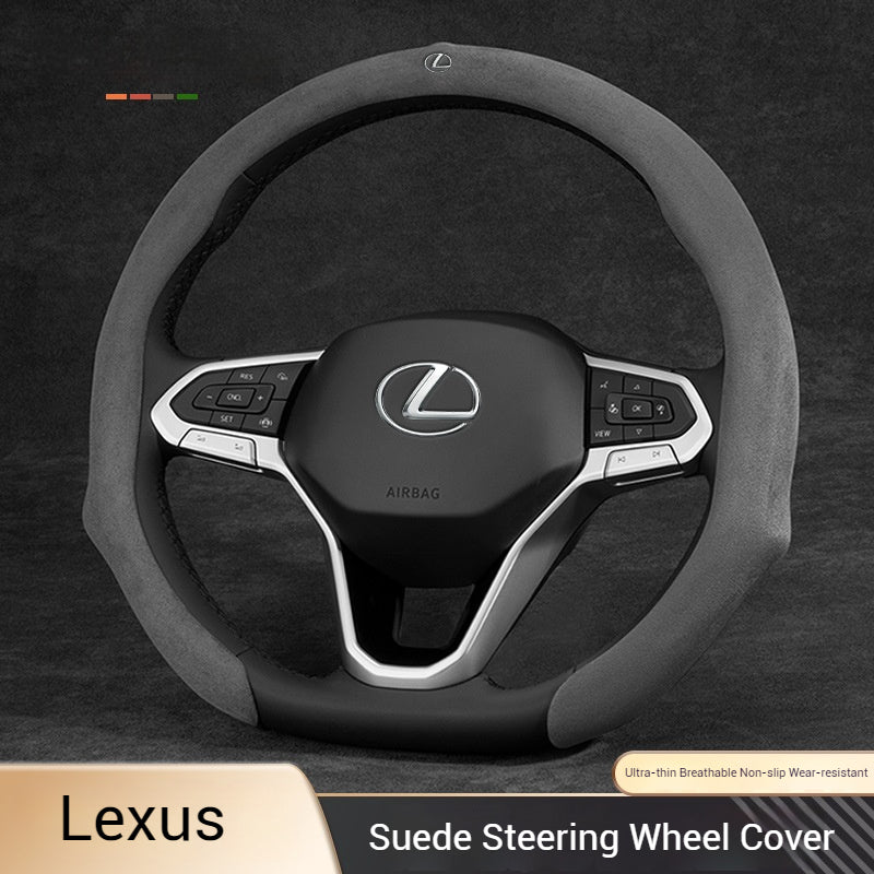 Load image into Gallery viewer, [38 CM] Lexus Suede Car Steering Wheel Covers With Logo For ES200, ES300h, RX300, NX200, CT200 - i-Station Mobile Phone &amp; Electronic Device Repair and Accessories
