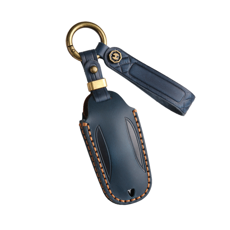 Load image into Gallery viewer, Tesla Handcrafted Genuine Leather Car Key Fob Protective Cover Case For Model 3, Y, S, X

