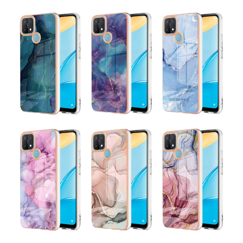 Load image into Gallery viewer, OPPO A15 /A15s - TPU Electroplated Marble Pattern Stylish Phone Case
