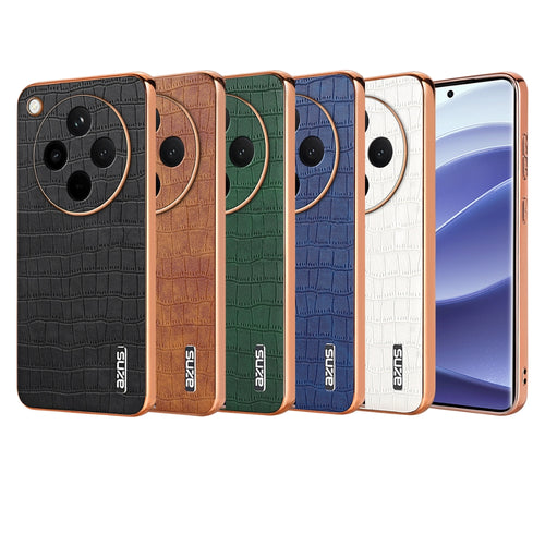 OPPO Find X8 Pro - Electroplated Frame Crocodile Texture Full-Coverage Shockproof Phone Case