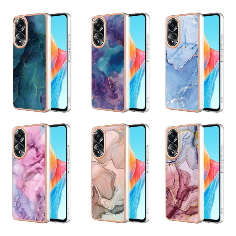 Load image into Gallery viewer, OPPO A58 4G (CPH2577) - TPU Electroplated Marble Pattern Stylish Phone Case
