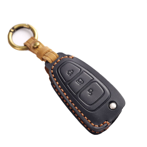 Ford Handcrafted Genuine Leather Car Key Protective Case For Kuga, Edge, Ranger, Mondeo, Focus